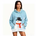 thumbnail image 4 of Hoodies for Women Oversized Winter Plush Cute Sweatshirts Pullover Trendy Fall Winter Clothes with Christmas Print for Comfortable Seasonal Wear,Blue,L, 4 of 6