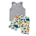 thumbnail image 4 of Liacowi Kids Baby Boys Summer Clothes Set Letter Vest Top Dinosaur Shorts Beachwear, 4 of 10