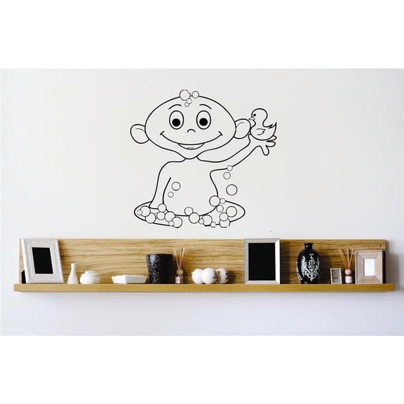 Custom Wall Decal Peel & Stick Sticker : Alien Bathroom Tub Sign Quote Vinyl Mural 12x18 Inches