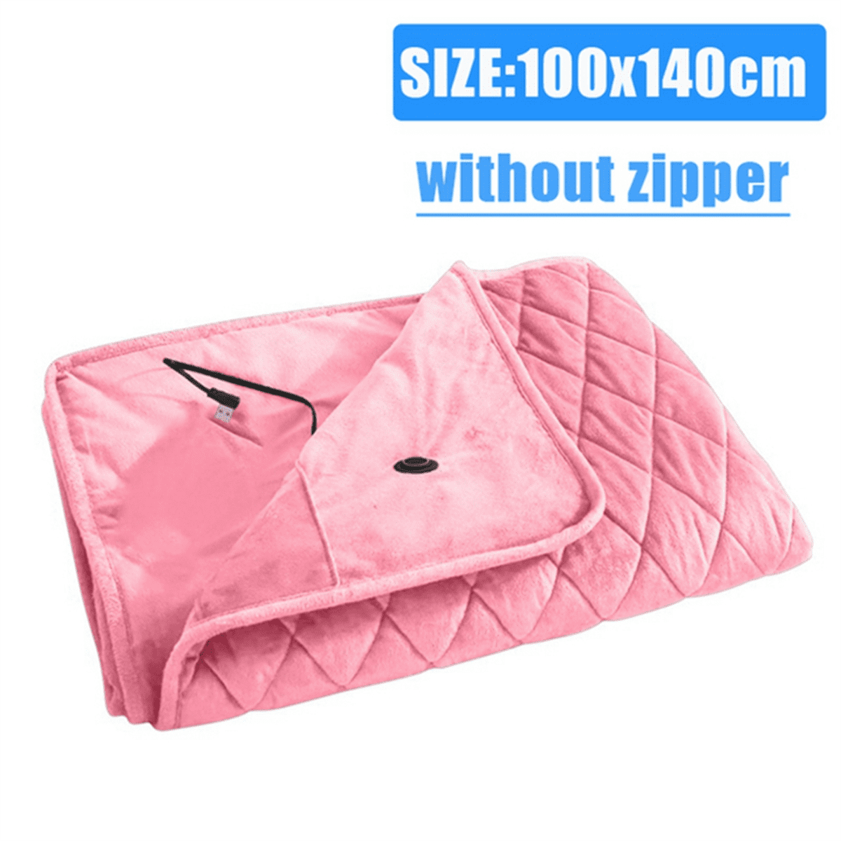 Blanket Powered By Power Bank Winter Bed Warmer USB Heated Blankets Body Thicker Heater Bed Warmer Machine Pink-A
