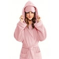 thumbnail image 3 of 2025 Plush Robes for Women with Eye Mask Warm Fleece Hooded Bathrobe Super Soft Long Spa Robe with Pockets, 3 of 8