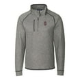 thumbnail image 2 of Men's Cutter & Buck Heather Gray Southern Illinois Salukis Mainsail Sweater-Knit Half-Zip Pullover Jacket, 2 of 3