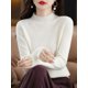 thumbnail image 1 of Suéter de cachemira 100 % lana merino, suéter de punto para mujer, jersey de cuello alto de manga larga, ropa de otoño e invierno, jerséis cálidos, 1 of 5