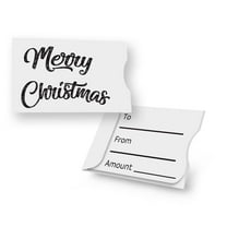 Swipe It Holiday Gift Card Holder 25 Pack Money Credit Card Size Paper Gift Card Sleeves Bulk, Merry Christmas Holidays Envelopes, White
