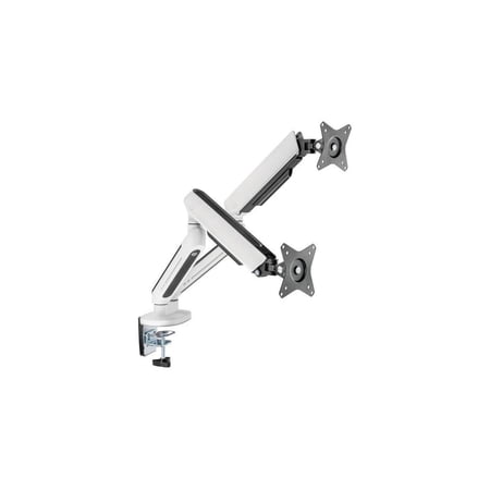 UPC: 0662774044910 | Premium Dual Monitor Arms Desk Mount with Gaming RGB Lighting – Full-motion Universal Fit for 17  to 32  Flat and Curved Monitors   Supports up to 19.8lbs