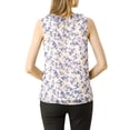 thumbnail image 4 of INSPIRE CHIC Women's Ruffle Chiffon Sleeveless Floral Top, 4 of 7