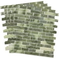 thumbnail image 2 of Crystiles 12"x12" Vinyl Peel and Stick Backsplash Tile, Yellow-Green Marble, Pro Series Thicker Version, 4-Sheet Pack, 2 of 6