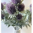 thumbnail image 3 of 3Pcs Artificial Thistle Flowers Fake Spray Eryngium Faux Sea Holly Bouquet Real Touch Plants Floral Tree for Wedding Bridal Home Table Centerpiece Decor (Purple), 3 of 15