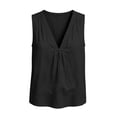 thumbnail image 7 of ClodeEU Women's V Neck Sleeveless Tank Top,Casual Loose Summer Camisole Blouse Black,Women's Plus L, 7 of 7