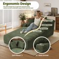 thumbnail image 6 of Aukfa 78.7" Extra Long Chaise Lounge Sofa, Oversized Upholstered Couch with 3 Pillows for Indoor Living Room/Bedroom,Green, 6 of 8