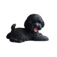 thumbnail image 4 of Figura de perro en miniatura, adorno de escritorio de resina, linda decoración para tablero de automóvil. negro acostado, 4 of 9