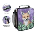 thumbnail image 2 of Square Lunch Bag 10.5*3.5*9.5 Inches Cooler Bag Lunch Bag Insulation Portable Durable Fashion Purple Fox, 2 of 6