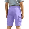 thumbnail image 6 of FAHXNVB Boys Elastic Waist Cargo Shorts Straight Leg Summer Shorts with Pockets Lightweight Bottoms Shorts 5-15 Years, 6 of 6