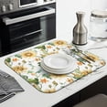 thumbnail image 3 of Microfibre Drying Mat for Kitchen Farmhouse Yellow Diasy Plant Dish Drying Drainer Mat Absorbent Drying Mat Washing Up for Glass, Plate & Cup 16inch X 18inch, 3 of 7
