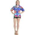 thumbnail image 6 of HAPPY BAY Button Down Shirt for Women Floral Summer Beach Party Blouses Shirt Blouse Short Sleeve Vacation Button up Hawaiian Shirts Tank Top Women S Hibiscus Flowers, Blue, 6 of 6