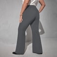 thumbnail image 6 of Women's Plus Size Yoga Pants with Pockets Bell Bottom Workout Leggings High Waisted 1X-5X Flare Sweatpants (4XL, Dark Gray), 6 of 8