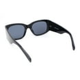 thumbnail image 4 of Womens Thick Temple Mod Fashion Rectangle Plastic Chic Sunglasses All Black, 4 of 4