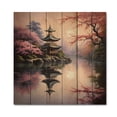 thumbnail image 3 of Designart "Asian Art peaceful Pagoda VIII" Asian Print on Natural Pine Wood, 3 of 5