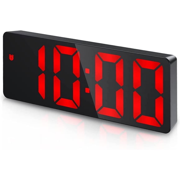 Alarm Clock, Digital Clock with Temperature Display Adjustable Brightness Voice Control 12/24H Display for Bedroom Living Room Home Office