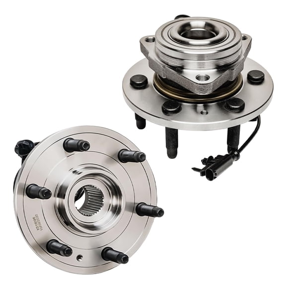 Detroit Axle - 4WD Pair Front Wheel Bearing Hubs for Chevy GMC Silverado Suburban Sierra Yukon XL 1500 Tahoe Avalanche Cadillac Escalade ESV EXT