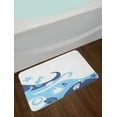 thumbnail image 2 of Ocean Bath Mat, Cartoon Graphic Like Image of Deep Sealife Creatures Fish Waves Shells, Non-Slip Plush Mat Bathroom Kitchen Laundry Room Decor, 29.5 X 17.5 Inches, Navy Blue Aqua and White, Ambesonne, 2 of 2