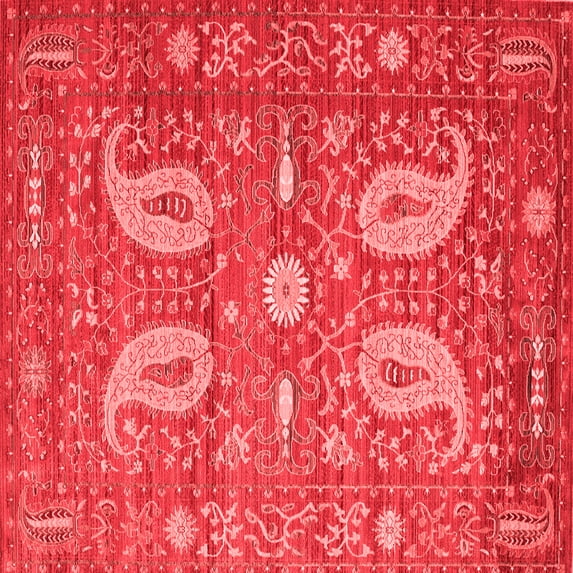 Ahgly Company Indoor Square Persian Red Traditional Area Rugs, 5' Square