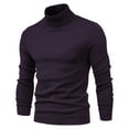 thumbnail image 4 of JUUYY Men's Slim Fit Mock Turtleneck Pullover Sweater Casual Basic Knitted Solid Color Thermal Sweaters Brown M, 4 of 5