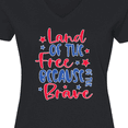 thumbnail image 4 of Inktastic Memorial Day Land of the Free Because of the Brave Women's V-Neck T-Shirt, 4 of 5