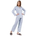thumbnail image 2 of Inkmeso Women's Loungewear Button Down Pajamas Set Full Sleeve Nightwear Pants 2 Pc Cotton Sleepwear, 2 of 7