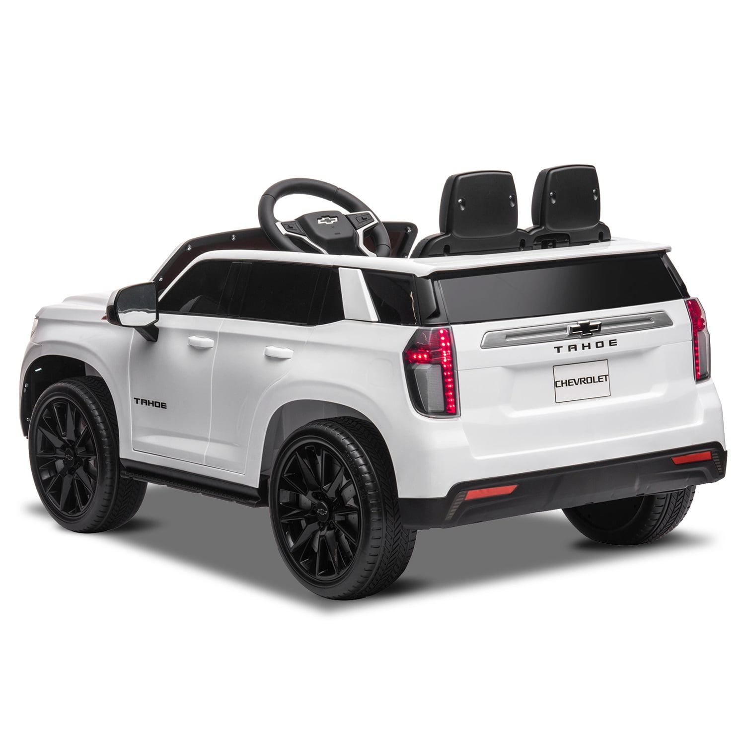 CIPACHO Licensed Chevrolet 12V Ride On, Electric Kids Car Toys with 2.4G Remote Control Dual Drive SUV, White