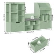 thumbnail image 4 of Homfa Kids Bookcase with Reading Nook, 75" W Kids Toy Storage Organizer with 2 Drawers, Kid Bench for Playroom Kids Room Living Room, Green, 4 of 7