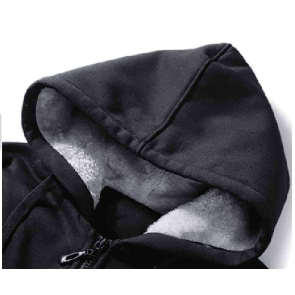 Zecatl Men s Zip Up Hoodie Heavyweight Winter Sweatshirt Fleece Sherpa Lined Warm Jacket raglan Black Xxl Black