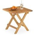 thumbnail image 1 of Gymax Outdoor Folding Side Table Acacia Wood End Table Square Patio Bistro Table, 1 of 10