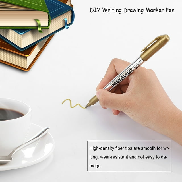 12Pcs Permanent Marker Pens, High Density Fiber Tips Smooth Writing Quick Drying Ink, with Comfortable Ergonomic Grip, for Greeting Cards Scrapbook DIY Drawing Decorations