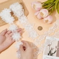 thumbnail image 3 of 3 yardas de encaje floral perlado, 3 estilos, aplique de encaje blanco con forma de flor, ideal para costura, manualidades, decoración de ropa, vestidos de novia y bordados., 3 of 5