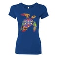 thumbnail image 2 of Neon Rainbow Horse Animal Lover Womens Slim Fit Junior Tee, Royal, Medium, 2 of 3