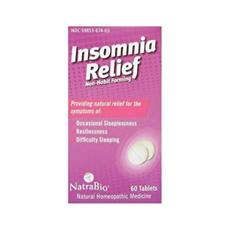 Insomnia Relief Natra-Bio 60 Tabs, Natra-Bio By NatraBio,USA