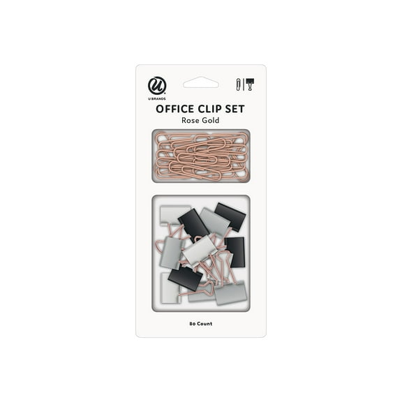 U Brands 2208U06-24 80Ct Rose Gold Clip Kit