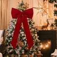 thumbnail image 2 of Large Christmas Bow Ornament 15x30 Inch Velvet Giant Wreath Bows Xmas Tree Topper Ribbon Hanging Bows for Christmas Holiday Home Wall Outdoor Indoor Party Garland Crafts Decoration(Red), 2 of 7