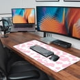 thumbnail image 6 of Extended Large Computer Gaming Mouse Pad Desk Mat(31.5×15.7 in),Desk Pad with Non-Slip Base and Stitched Edges,Suitable for Work Office Large Gaming Mouse Pad Desktop Pad-Pink Cow, 6 of 6