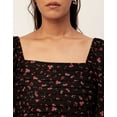 thumbnail image 5 of Moomaya Printed Side Slit Ruffle Dress, Short Sleeve Square Neck Chic Dress, 5 of 7