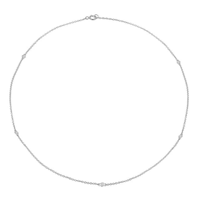 Majesty Diamonds MDR210028 Collier avec Lunette Ronde 0.14 CTW en Or Blanc 14K