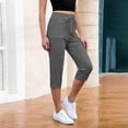 thumbnail image 4 of Stamzod Women's Cargo Capri Pant with Pockets Fashion Summer Casual Capris Outdoor Athletic Work Crop Pants Dark Gray XXL, 4 of 6