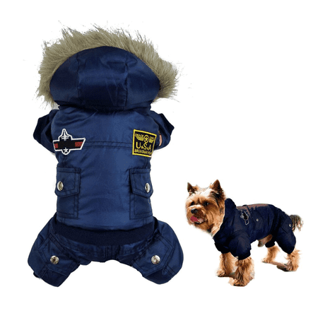 Hoodies Jackets Pet Dog clothes for Cold Winter Weather, Blue/ COFFEE/ RED Waterproof Warm Winter Pet Coat Jackets for Small / Medium / Large Dogs, (Best Cold Weather Dogs)