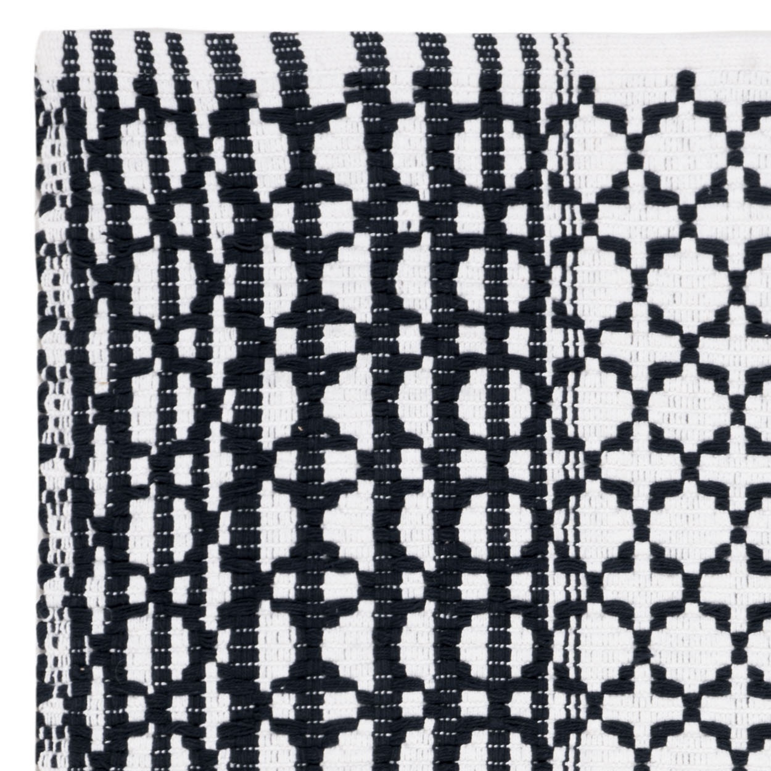 SAFAVIEH Montauk Cara Geometric Cotton Area Rug, Navy/Ivory, 3' x 5'