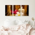 thumbnail image 3 of wall26 Canvas Print Wall Art Set at The Spa with Candle &amp; Daisy Flowers Nature Wilderness Photography Realism Zen Scenic Colorful Multicolor for Living Room, Bedroom, Office - 24"x36"x3, 3 of 5
