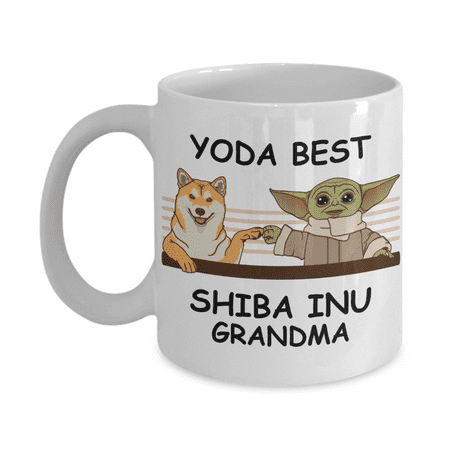 

Yoda Best Shiba Inu Grandma - Novelty Gift Mugs for Dog Lovers - Co-Workers Birthday Present Anniversary Valentines Special Occasion Dads Moms Family Christmas - 11oz Funny Coffee Mug