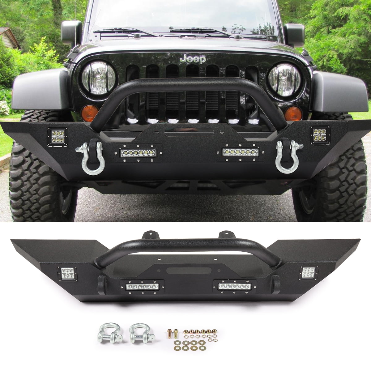 Jaxpety Black Textured Front Bumper Guard For 2007-2017 ...