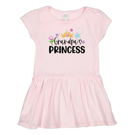 

Inktastic Grandpa s Princess Crown and Flowers Gift Toddler Girl Dress