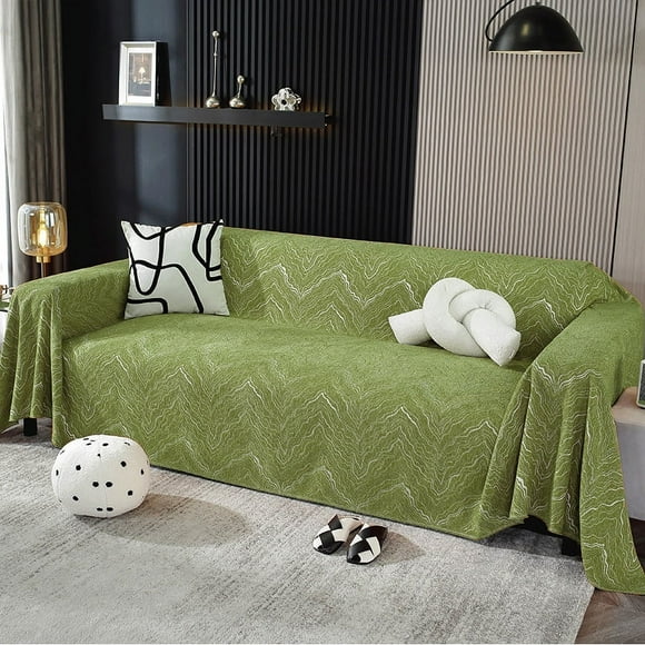 XmhyTop-A Couch Cover All Seasons Sofa Covers Sofa Towel Cover for Living Room Sofa Easy Fit Washable Furniture Sofa Protector (70.87*165.35inch,Green)